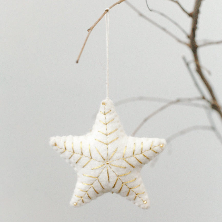 Embroidered Star Felt Ornament