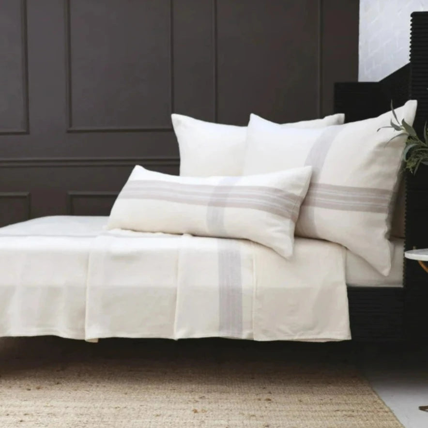 Geneva Ivory Taupe Coverlet by Pom Pom at Home