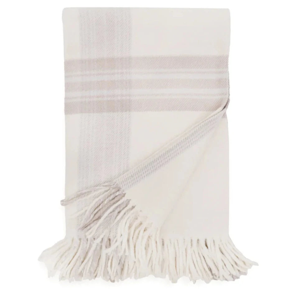 Geneva Ivory Taupe Throw by Pom Pom at Home