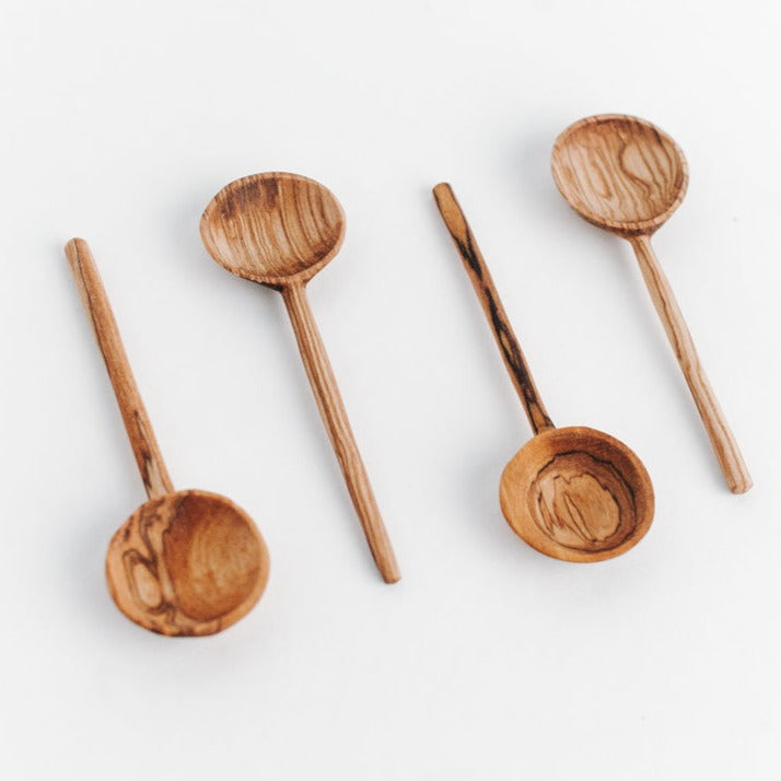 Olive Wood Coffee Spoon Set