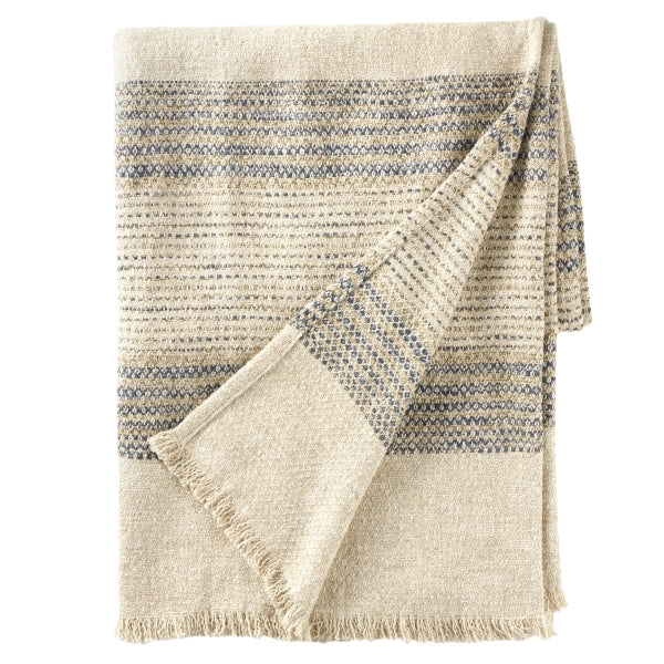 Pine Cone Hill Cielo Stripe Blue Throw