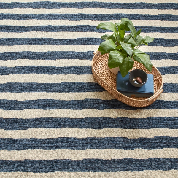 Dash & Albert Silas Stripe Hand Micro Hooked Wool Rug