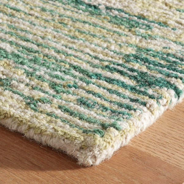 Dash & Albert Ladycross Green Hand Hooked Wool Rug