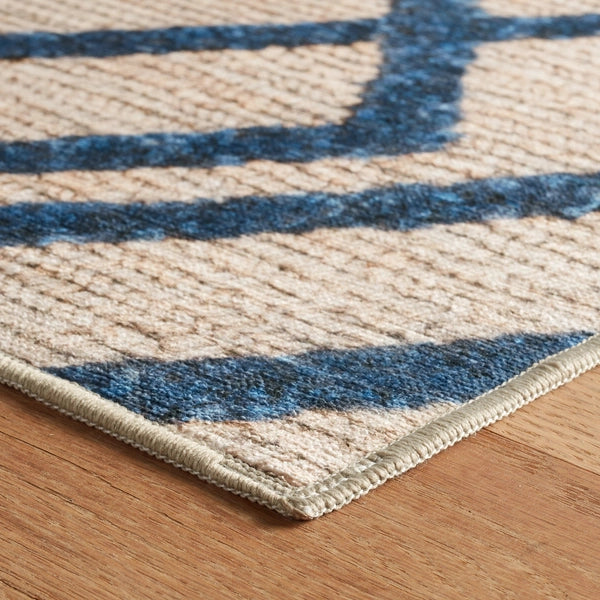 Marco Navy Machine Washable Rug