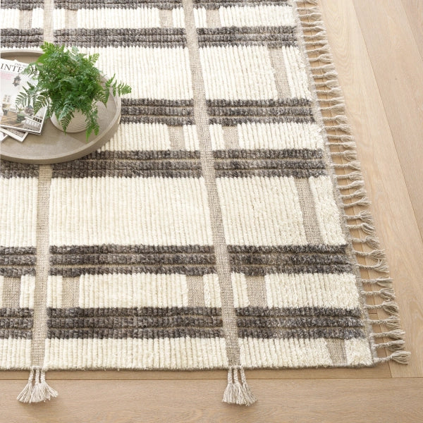 Dash &amp; Albert Everett Ivory/Grey Hand Knotted Wool Rug