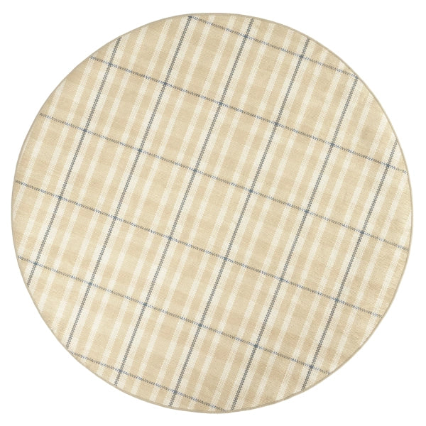 Hallie Plaid Khaki Machine Washable Rug