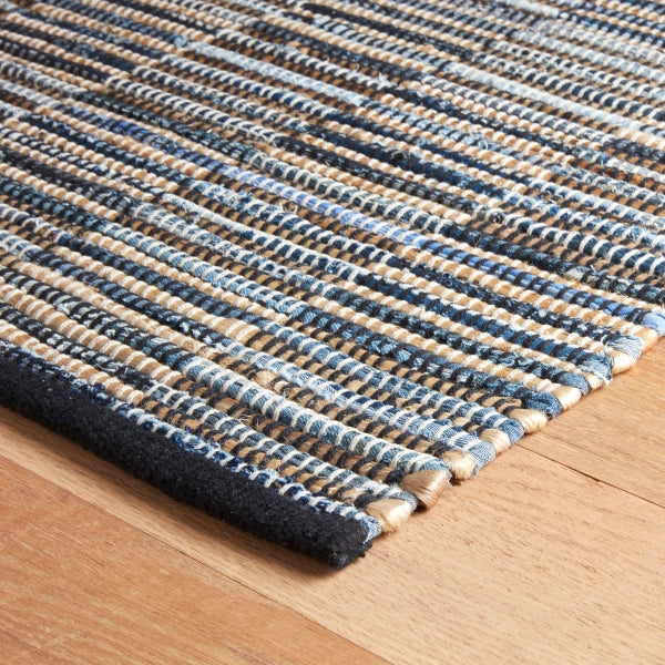 Dash & Albert Denim Rag Gridwork Blue Handwoven Cotton Rug