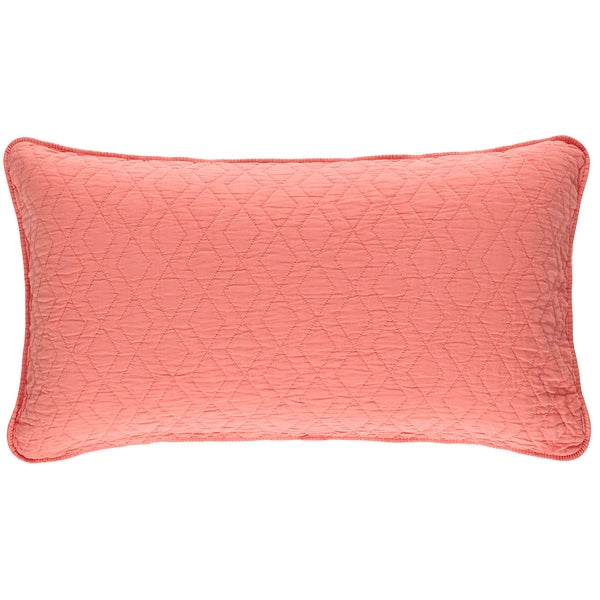 Pine Cone Hill Birdie Coral Quilted Sham