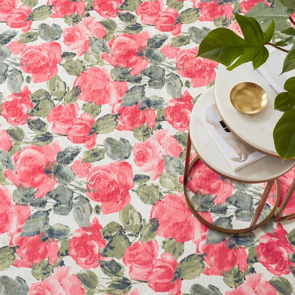 Pretty Peonies Multi Machine Washable Rug