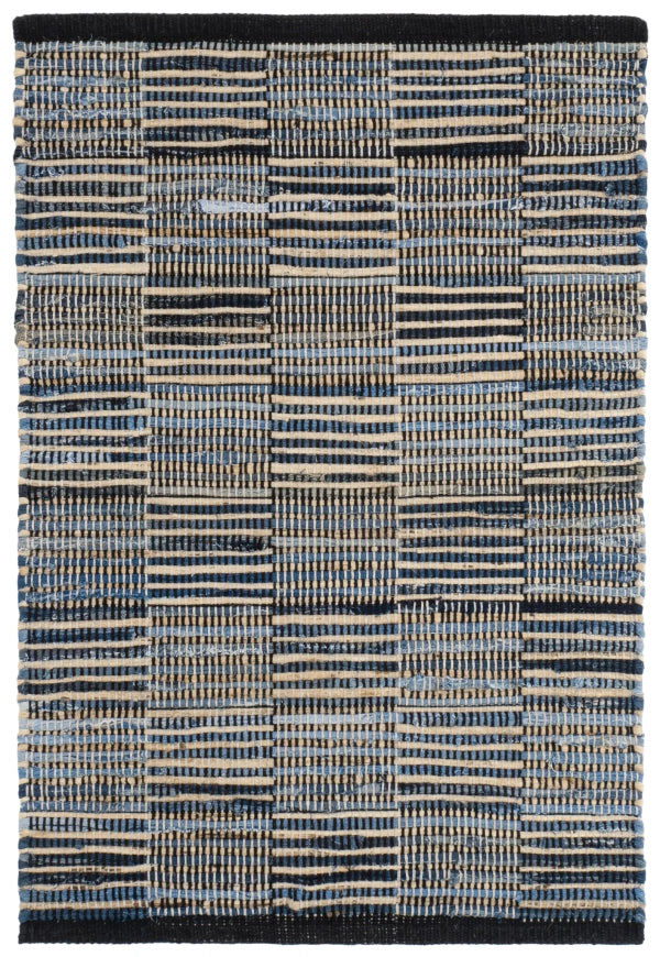 Dash & Albert Denim Rag Gridwork Blue Handwoven Cotton Rug