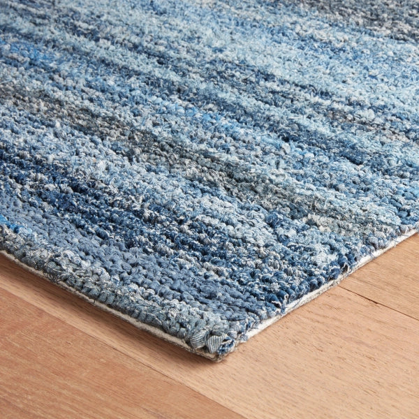 Dash & Albert Denim Chindi Blue Hand Hooked Cotton Rug