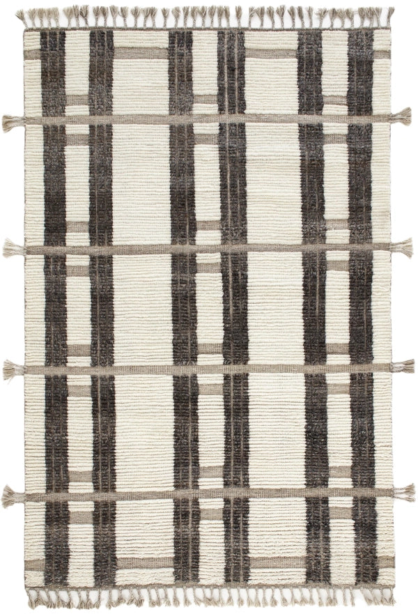 Dash & Albert Everett Ivory/Grey Hand Knotted Wool Rug