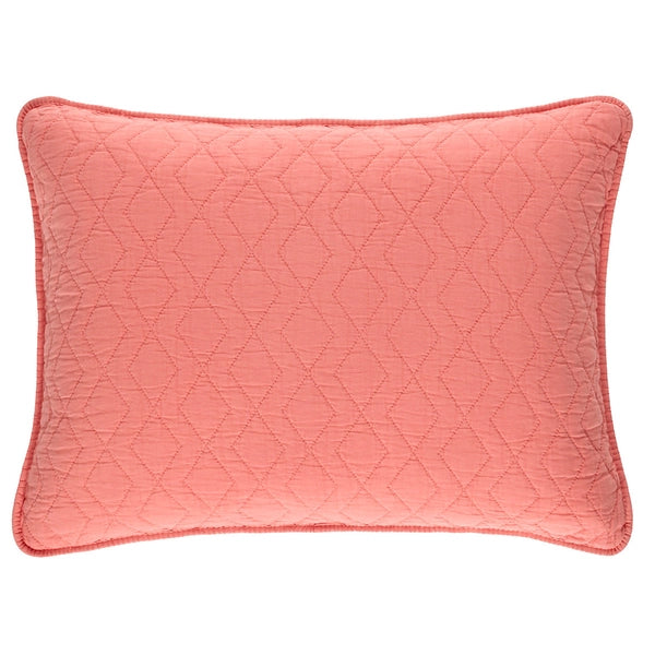 Pine Cone Hill Birdie Coral Quilted Sham