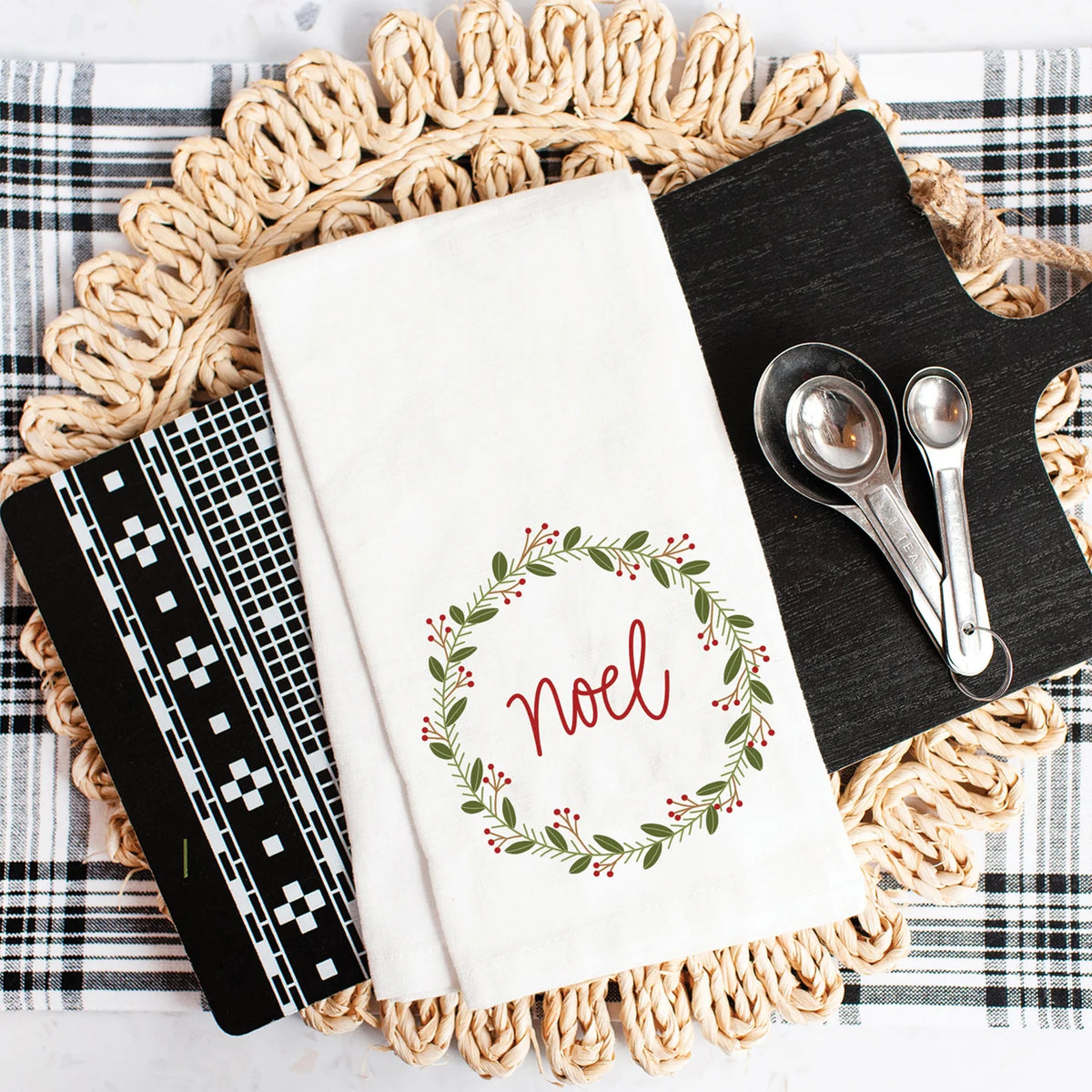 Noel Wreath Dishtowel