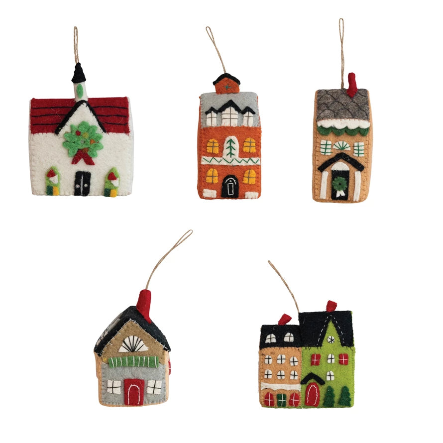 Handmade Wool Felt House Ornament