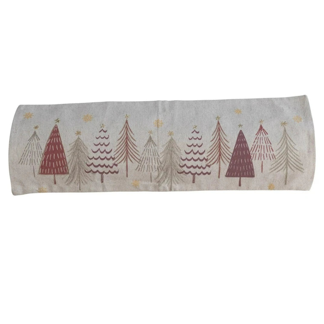 Embroidered Tree Lumbar Pillow