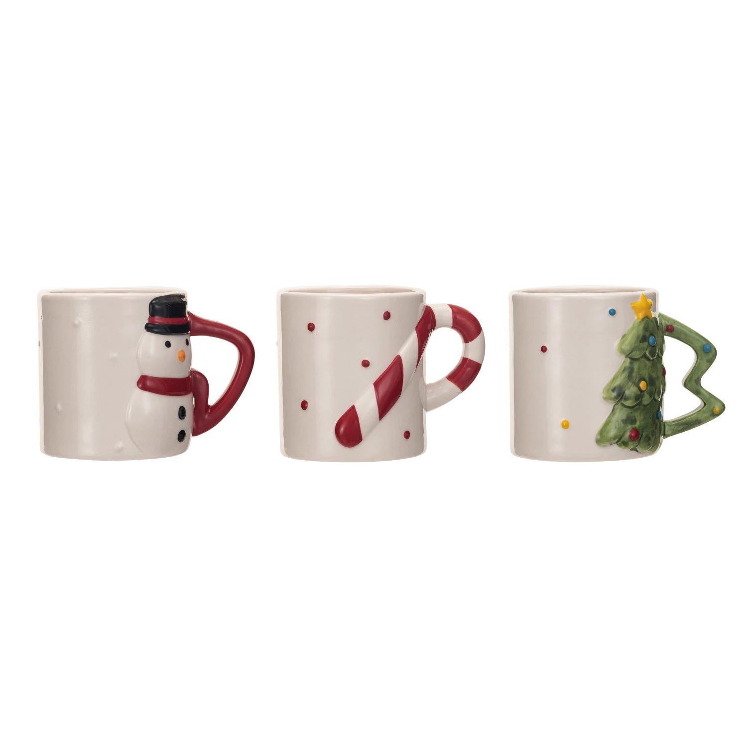 Stoneware Holiday Shaped Handle Mug