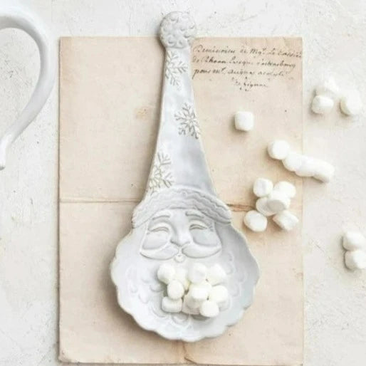 Glazed Stoneware Santa Spoon Rest