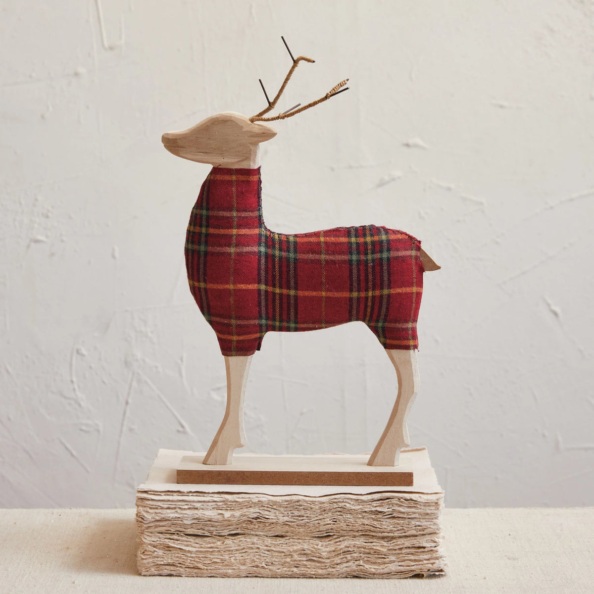 Red Tartan Standing Deer