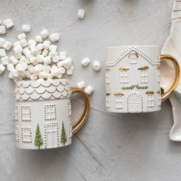 Hand Painted Stoneware Holiday Mug