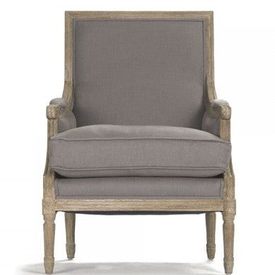 Louis Grey Linen Club Chair
