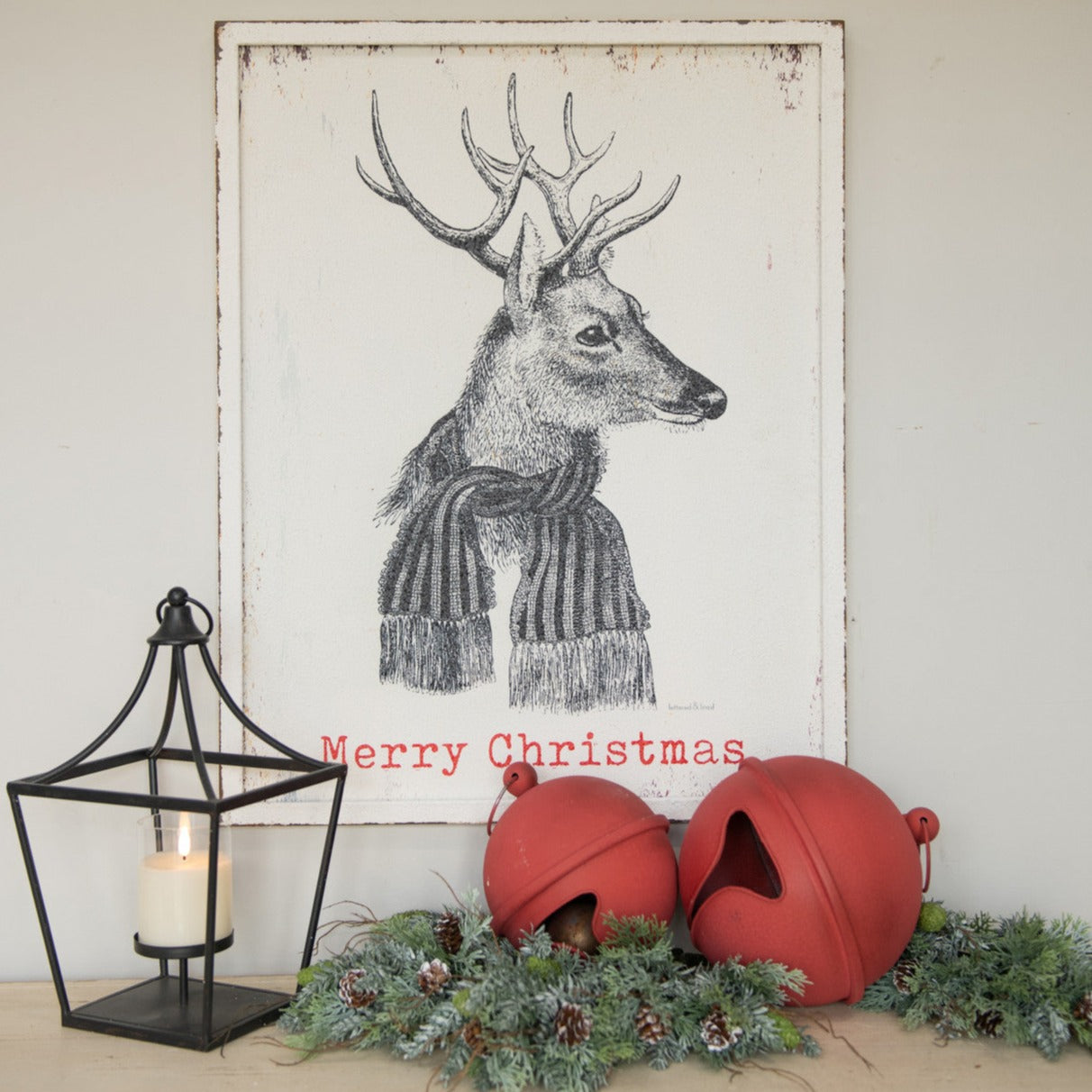 Merry Christmas Reindeer Sign