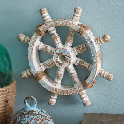 Nautical Wood Wheel Wall Decor