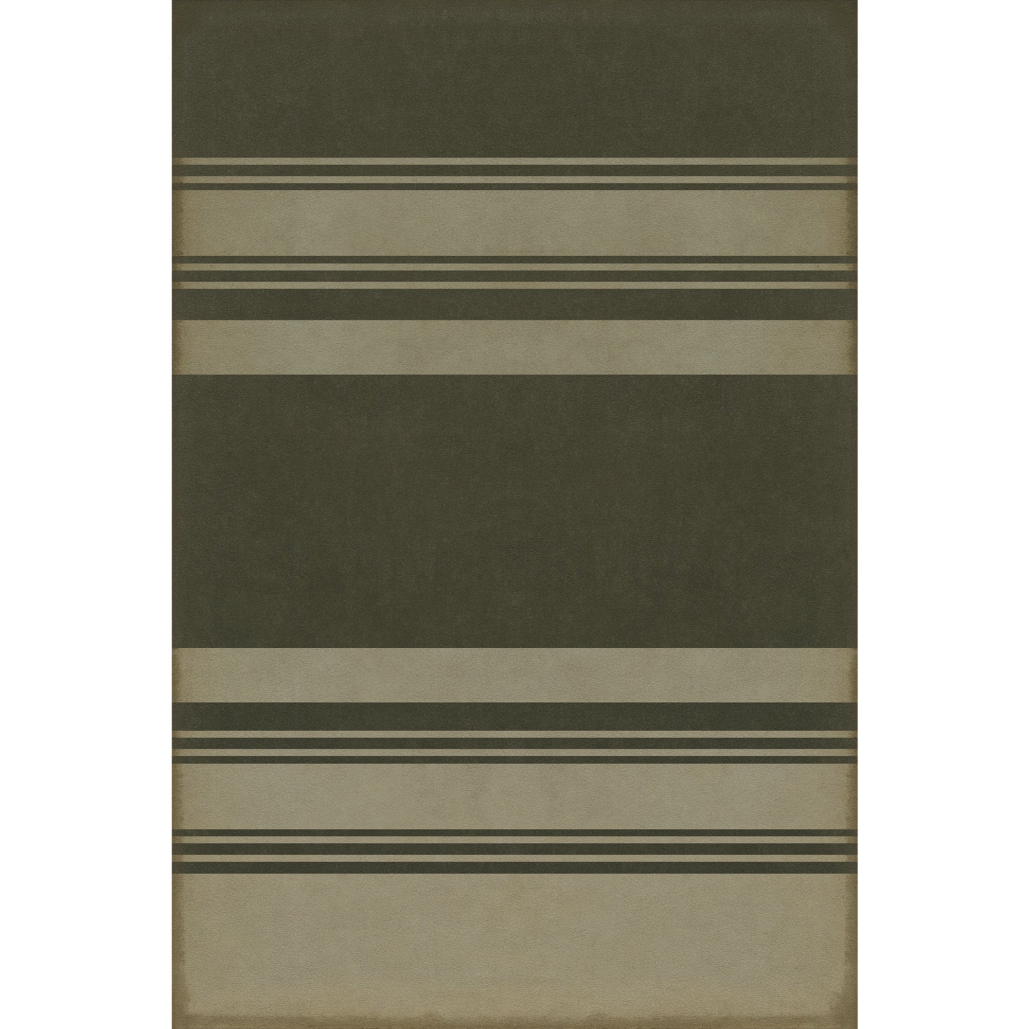 Pattern 50 Organic Stripes Black and Tan Vinyl Floor Cloth
