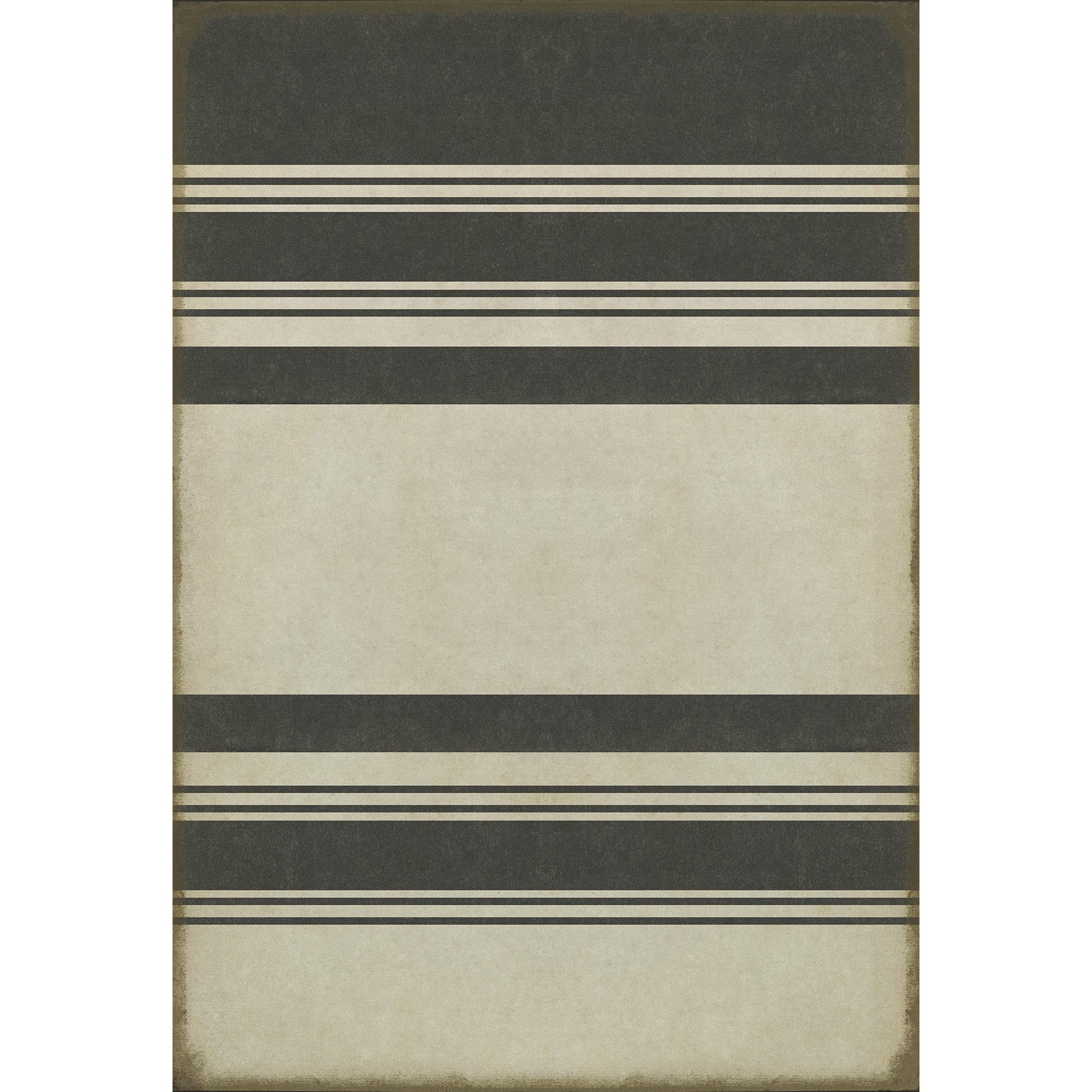 Pattern 50 Organic Stripes Black and White Vinyl Floor Cloth