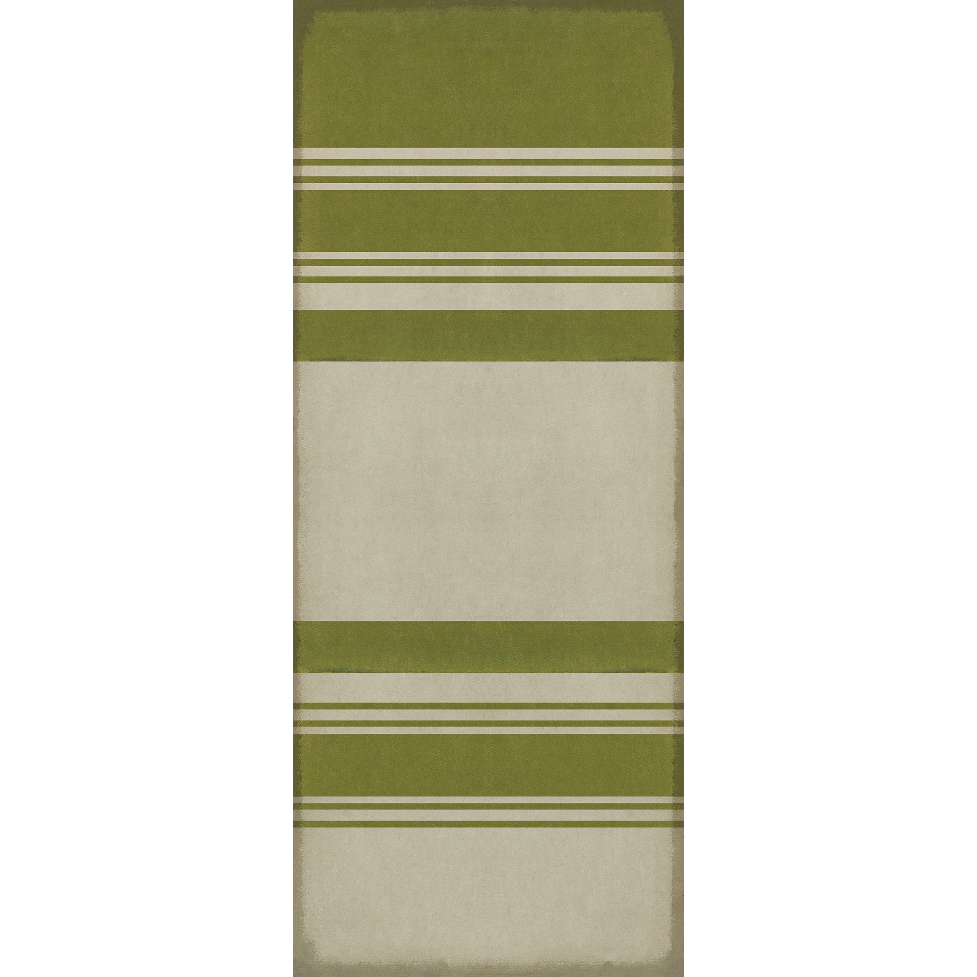 Pattern 50 Organic Stripes Green and White Vinyl Floor Cloth