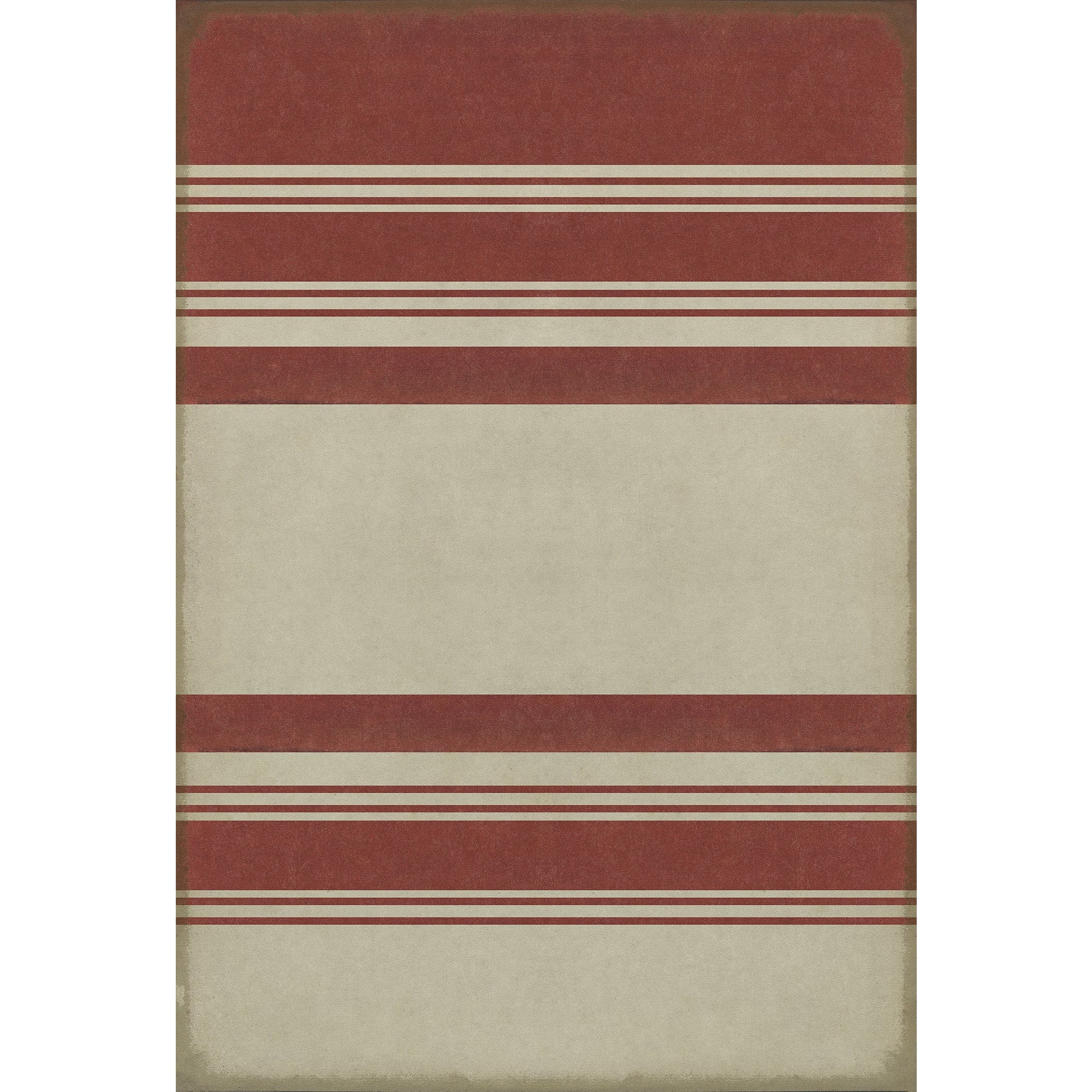 Pattern 50 Organic Stripes Red and White Vinyl Floor Cloth