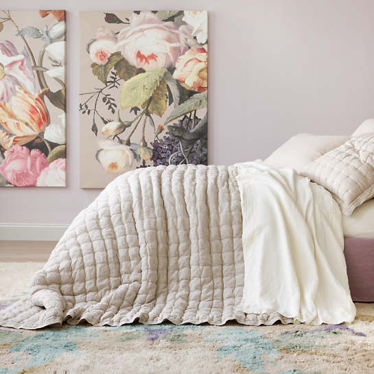 Pine Cone Hill Lush Linen Puff Coverlet