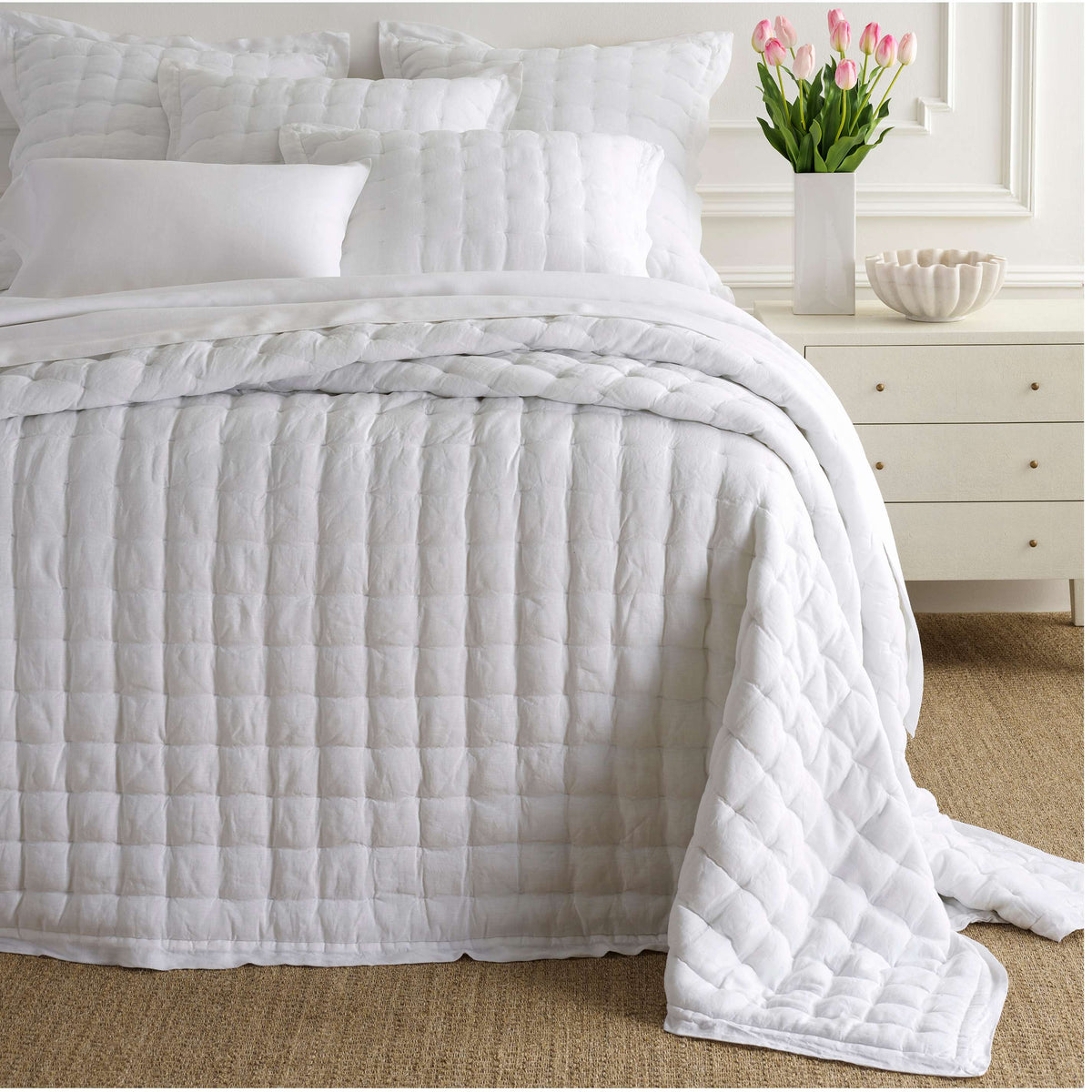 Pine Cone Hill Lush Linen Puff Coverlet