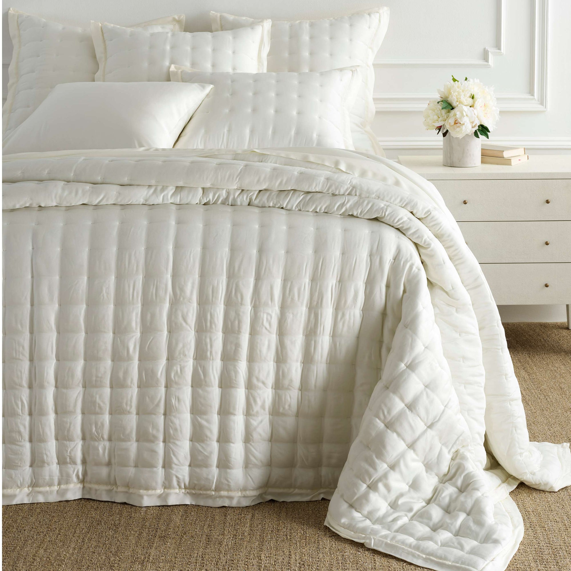 Pine Cone Hill Silken Solid Puff Coverlet