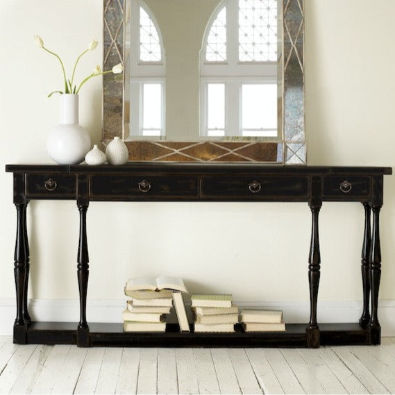 Sanctuary Four Drawer Thin Console Ebony