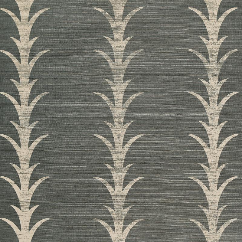 Schumacher Acanthus Stripe Sisal Wallpaper