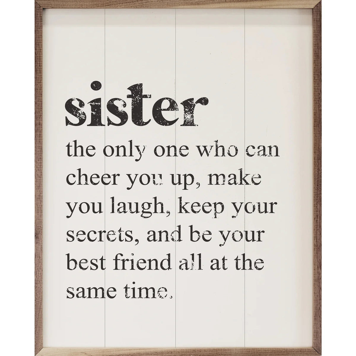 Sister The Only One White Wood Framed Print