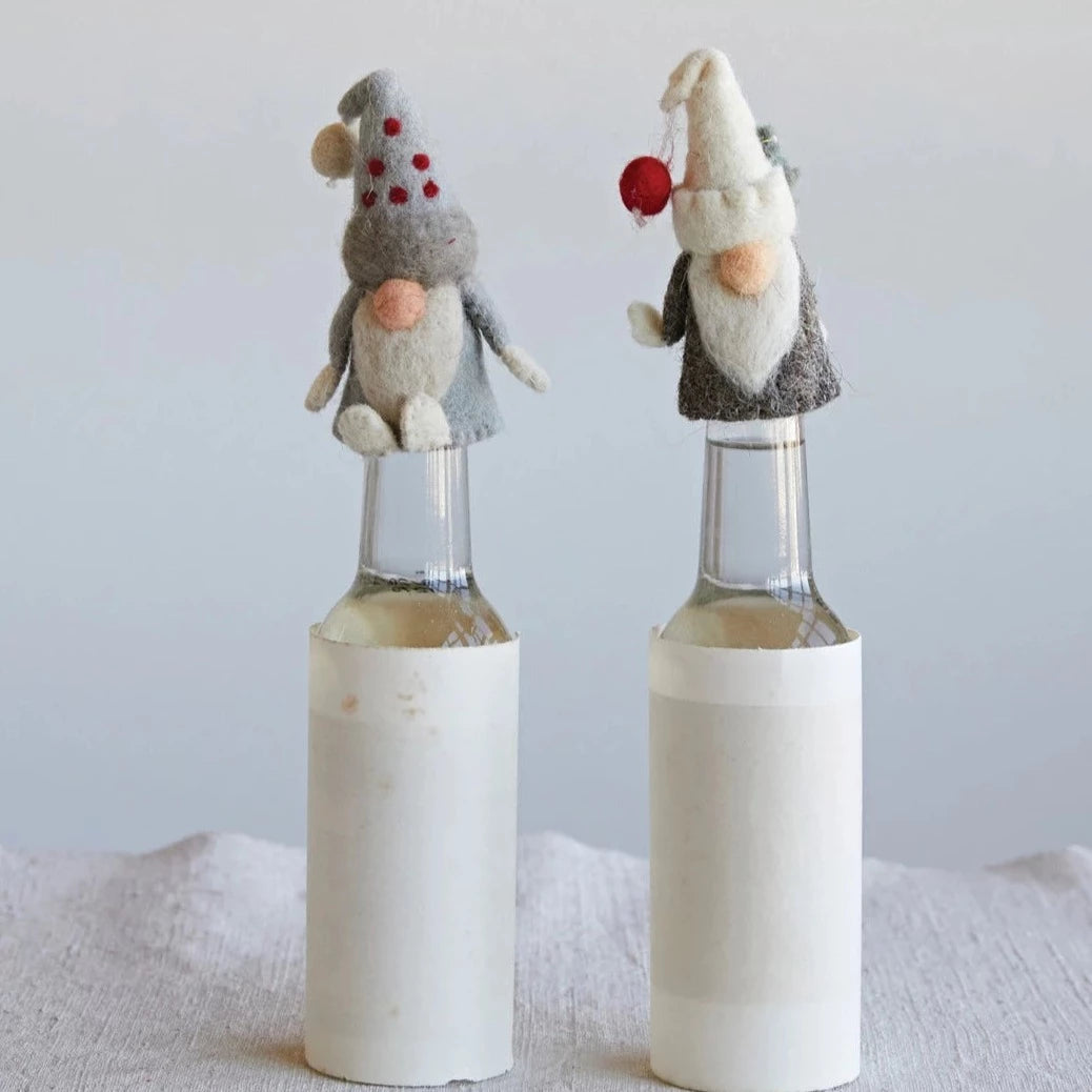 Wool Felt Gnome Bottle Topper